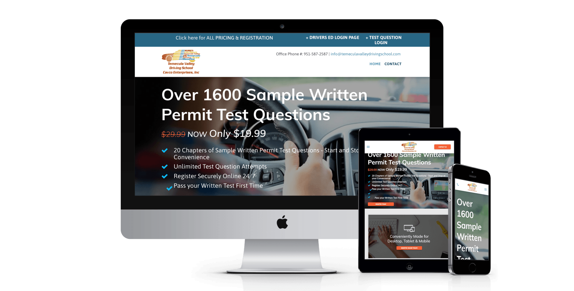 Temecula Driving School website design screenshot